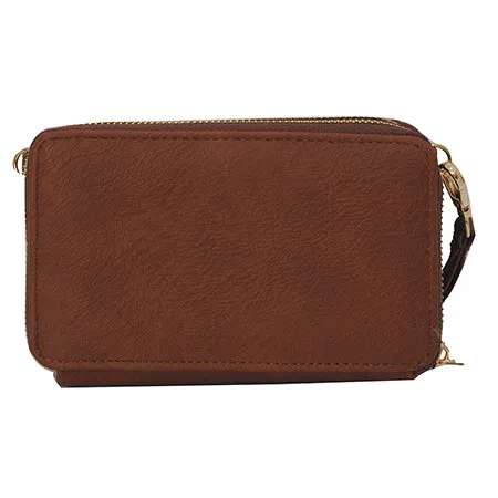 Brown Faux Leather NGIL All In One Wallet