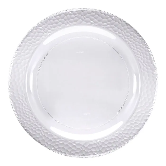 Bulk Clear Pebble Plastic Banquet Plates (120 per Case)