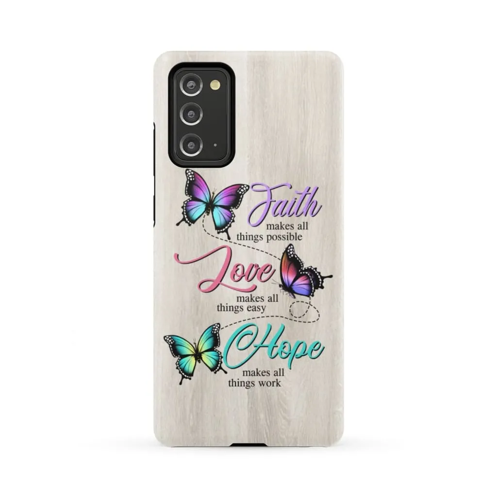 Butterfly Faith Hope Love Phone Case - Christian Phone Cases - Religious Phone Case