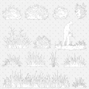 Cad Vegetation Plants and Grass 2