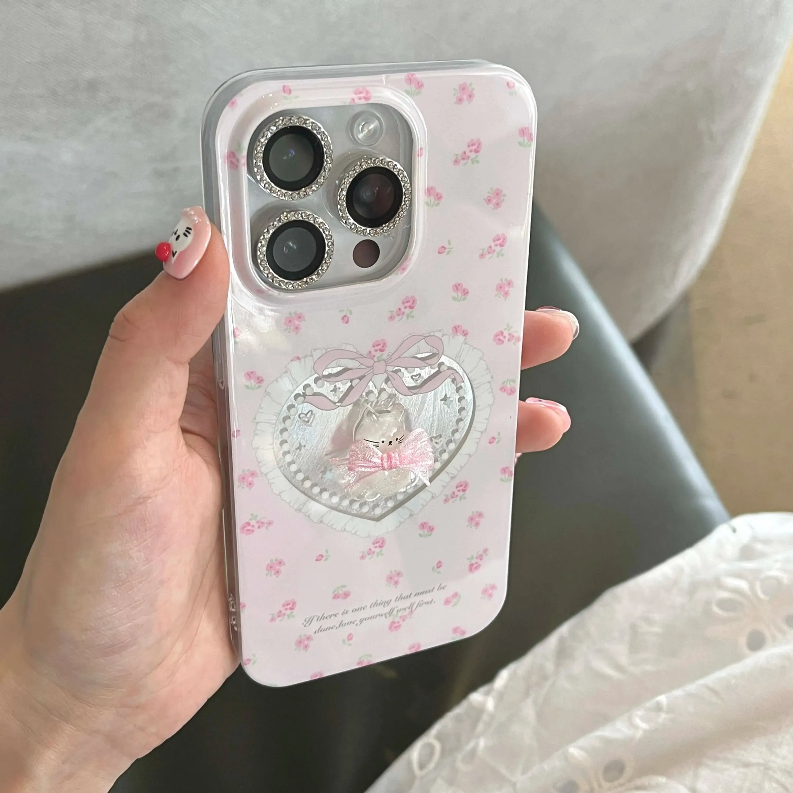 Cameo Kitty iPhone Case With Chain