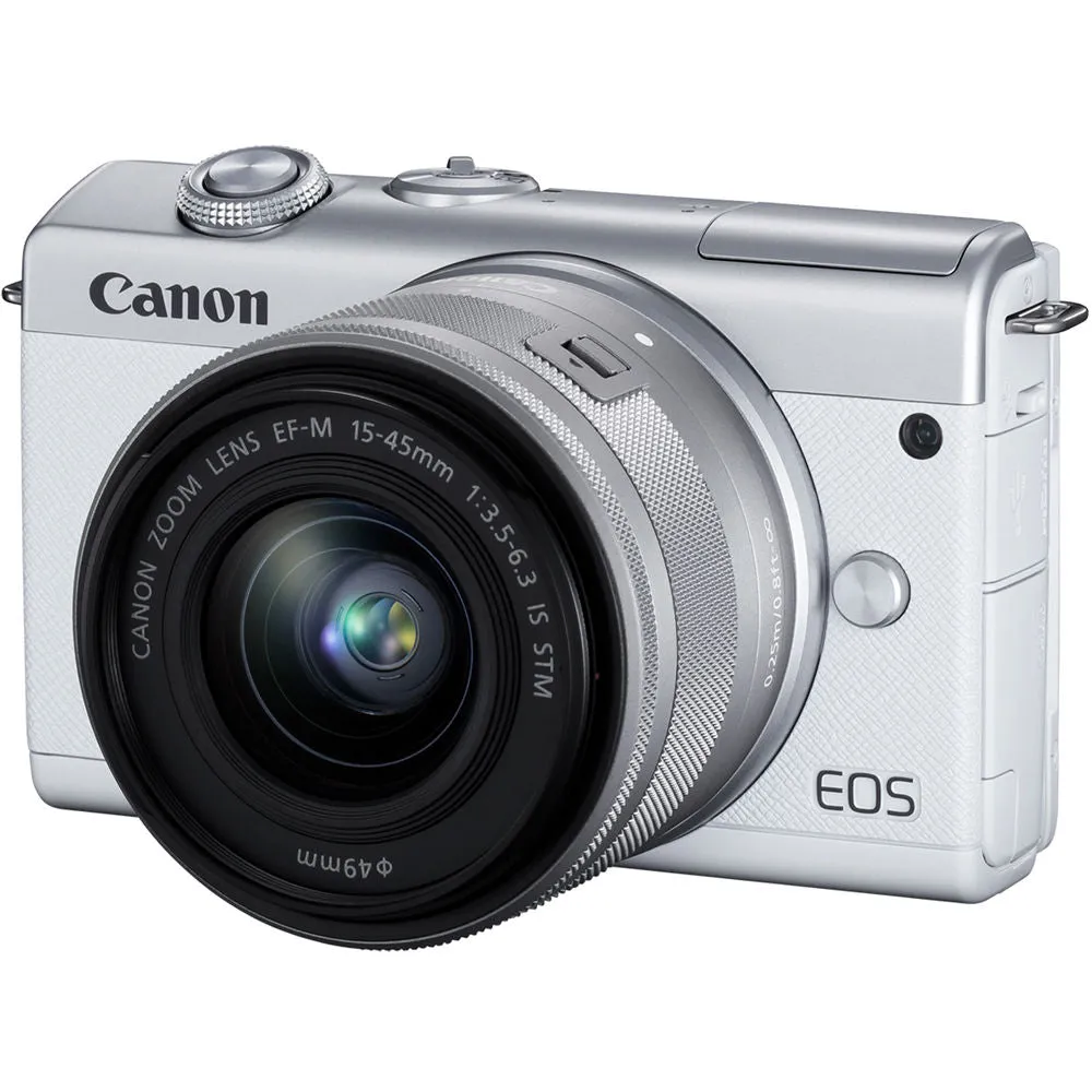 Canon EOS M200 Mirrorless Digital Camera with 15-45mm lens WHITE