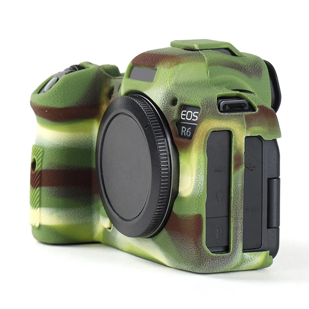 Canon EOS R6 litchi texture silicone cover - Camouflage