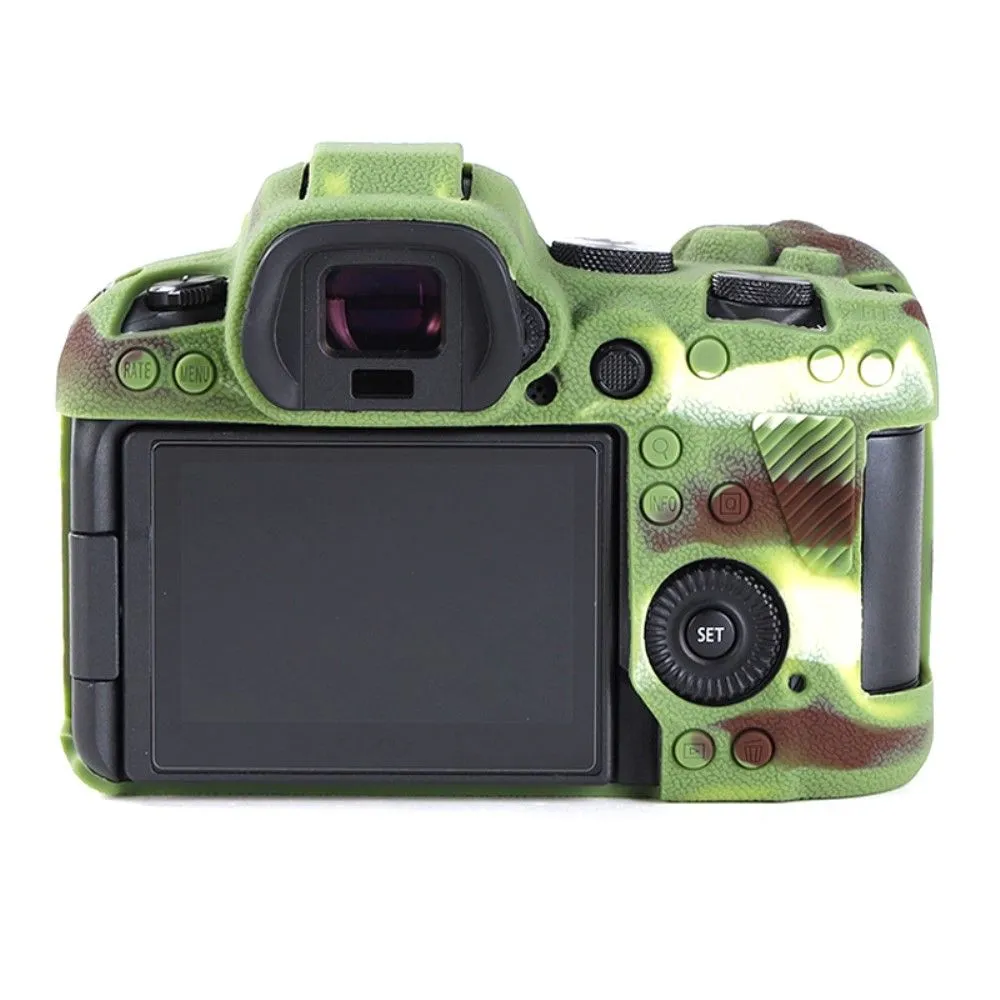 Canon EOS R6 litchi texture silicone cover - Camouflage