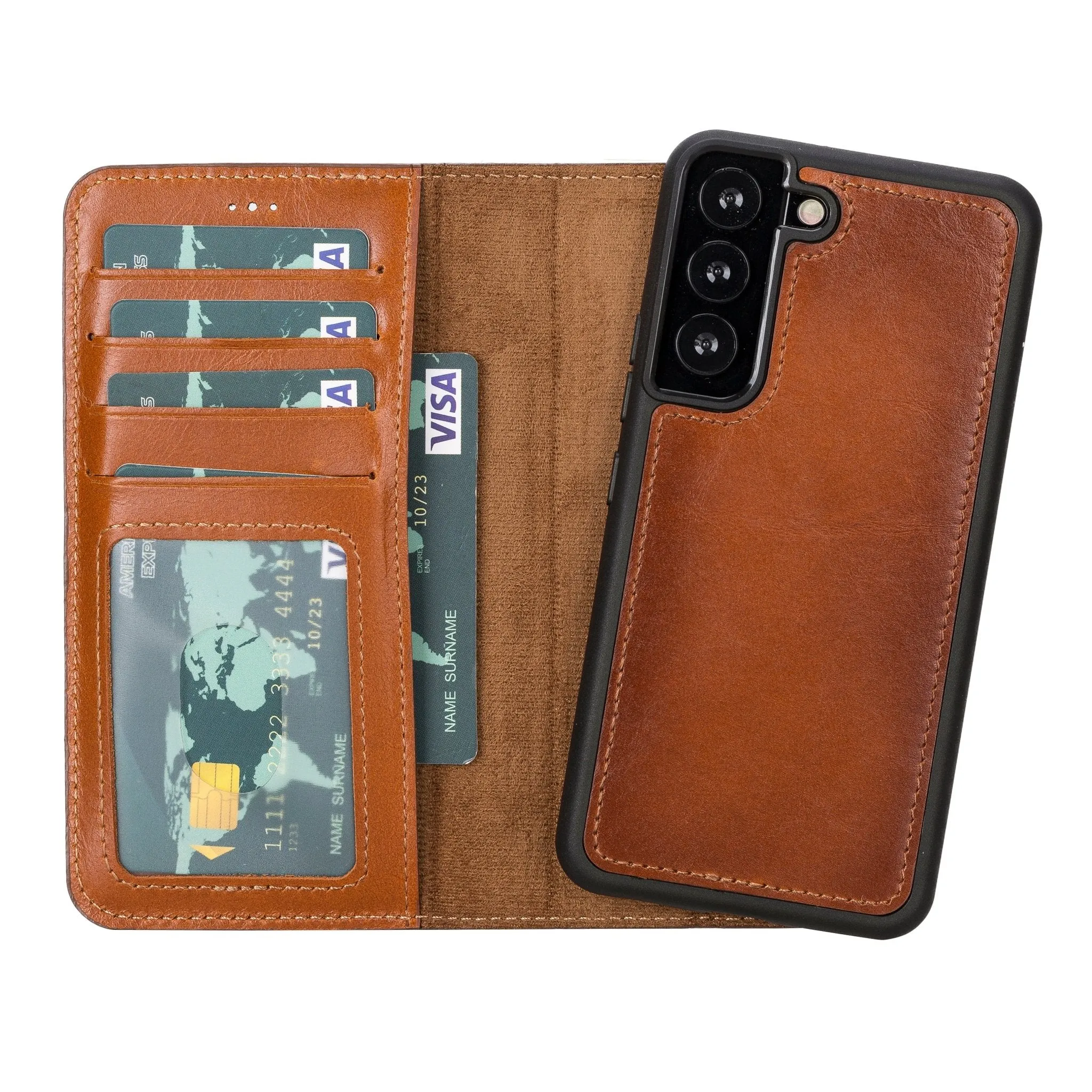 Carter Samsung Galaxy S22 Wallet Case, Rustic Tan