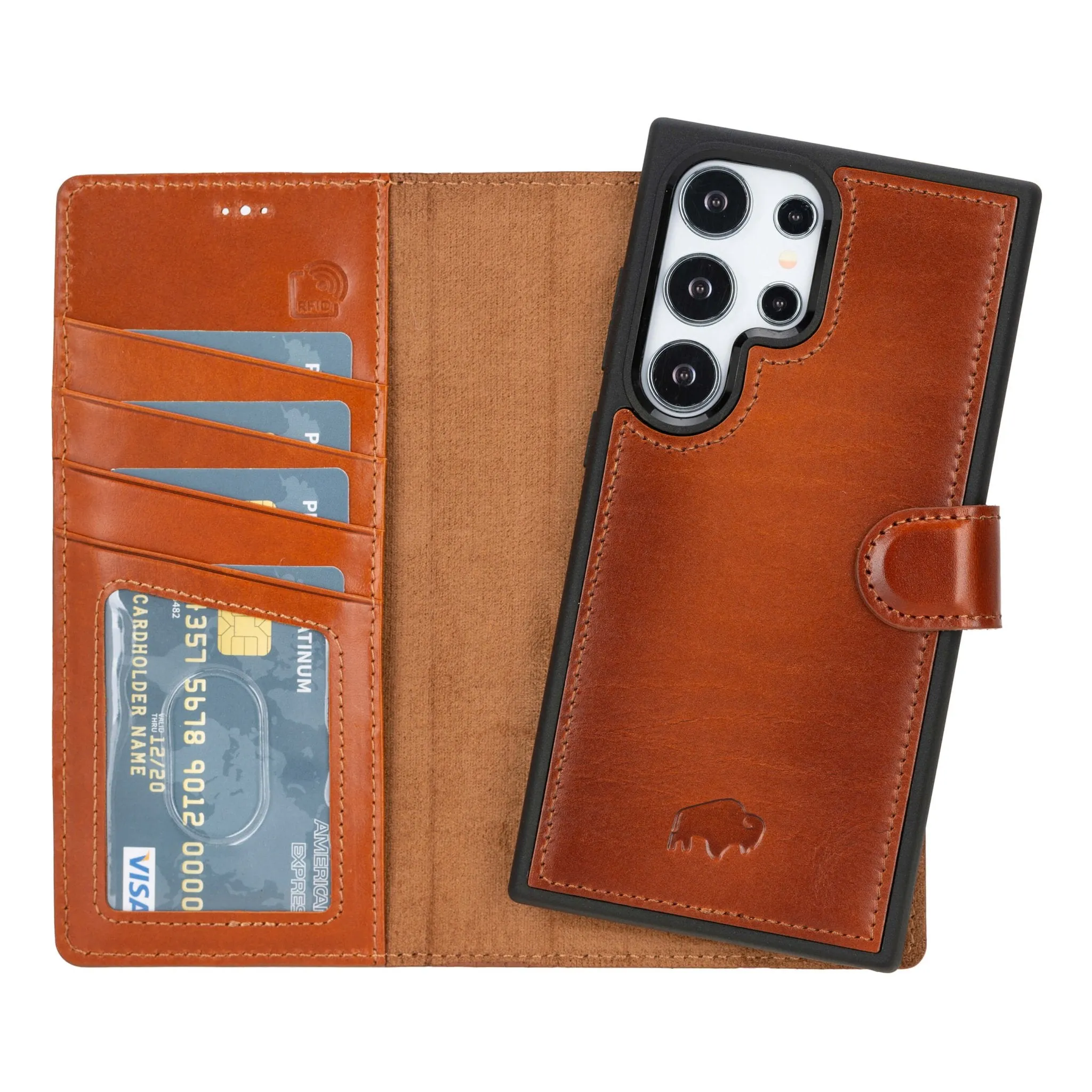 Carter Samsung Galaxy S24 Ultra Wallet Case, Burnished Tan