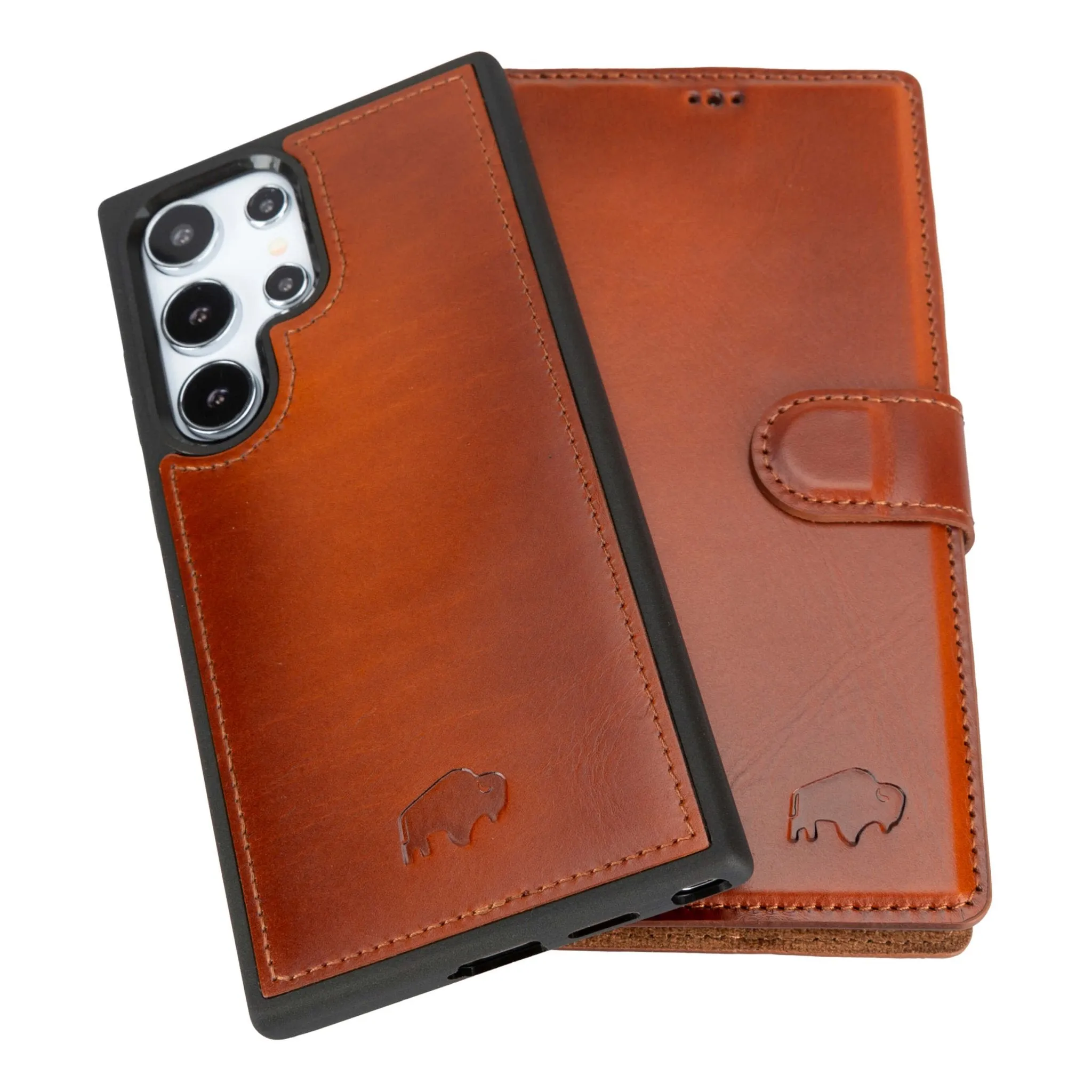 Carter Samsung Galaxy S24 Ultra Wallet Case, Burnished Tan