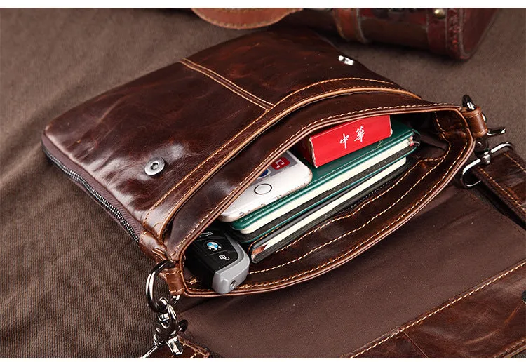 Casual Vintage Men's Leahter Crossbody Bag for IPad 5217