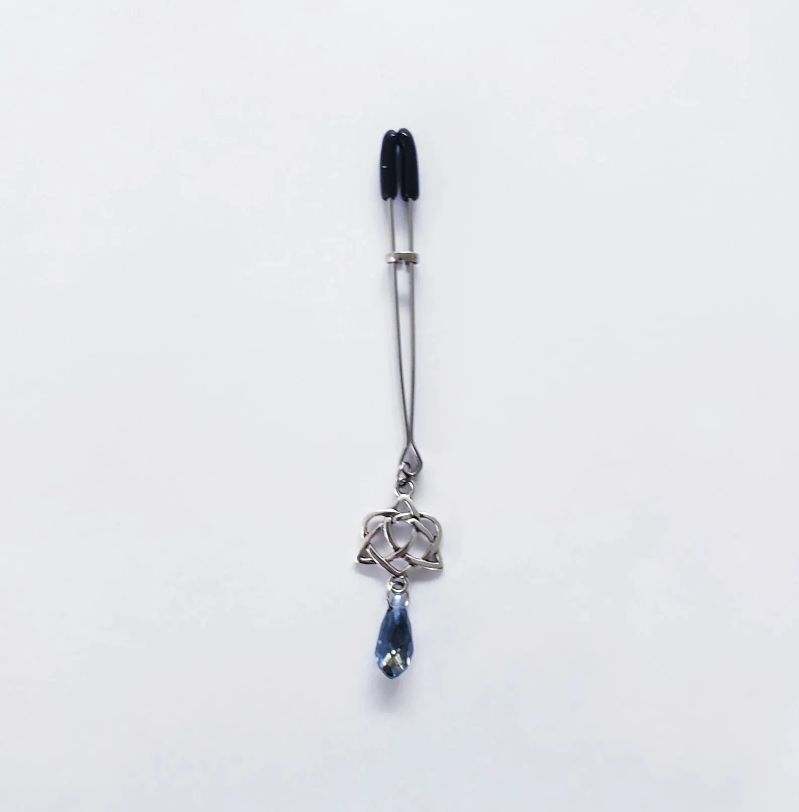 Celtic Triquetra and Heart, Crystal Tweezer Clitoral Clamp