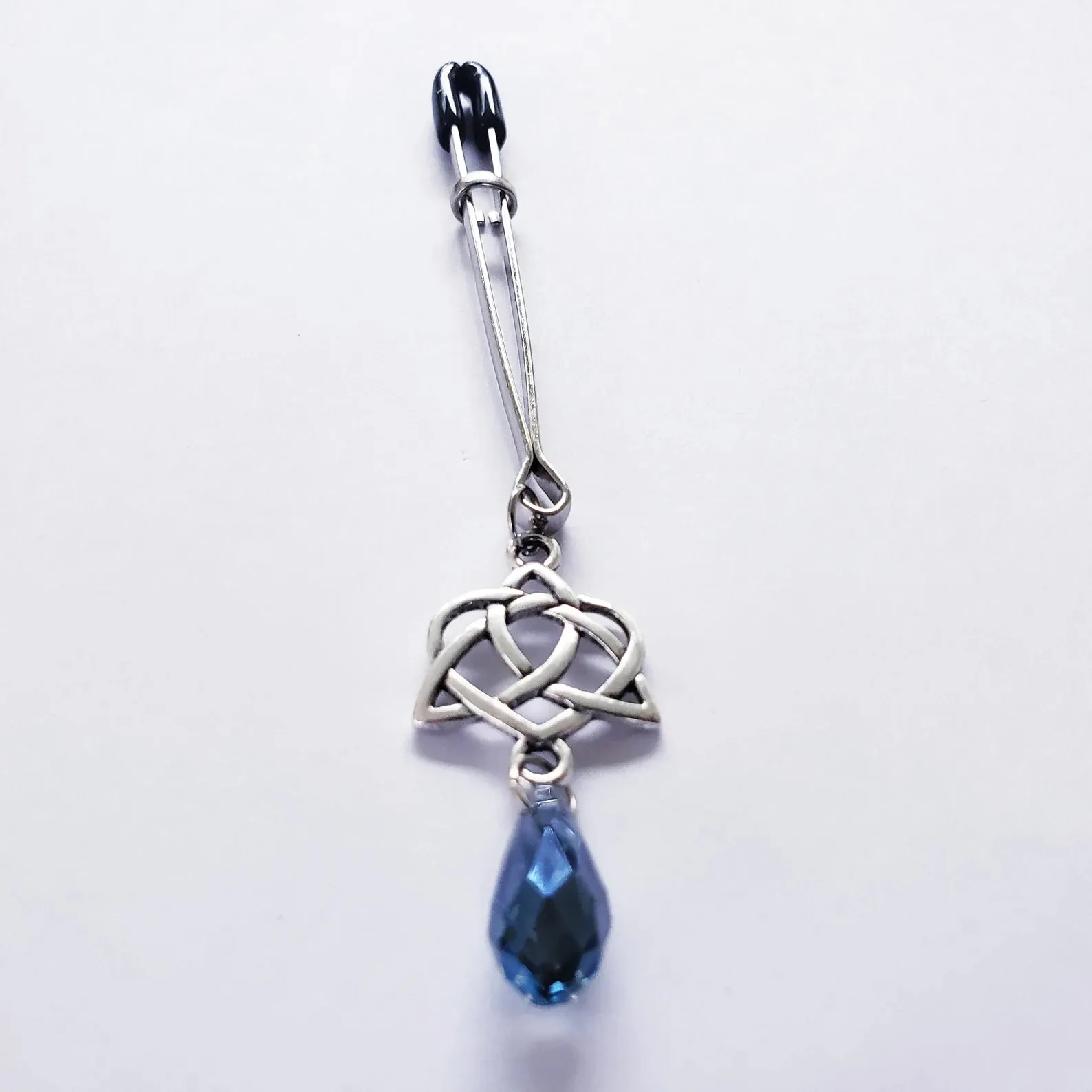 Celtic Triquetra and Heart, Crystal Tweezer Clitoral Clamp