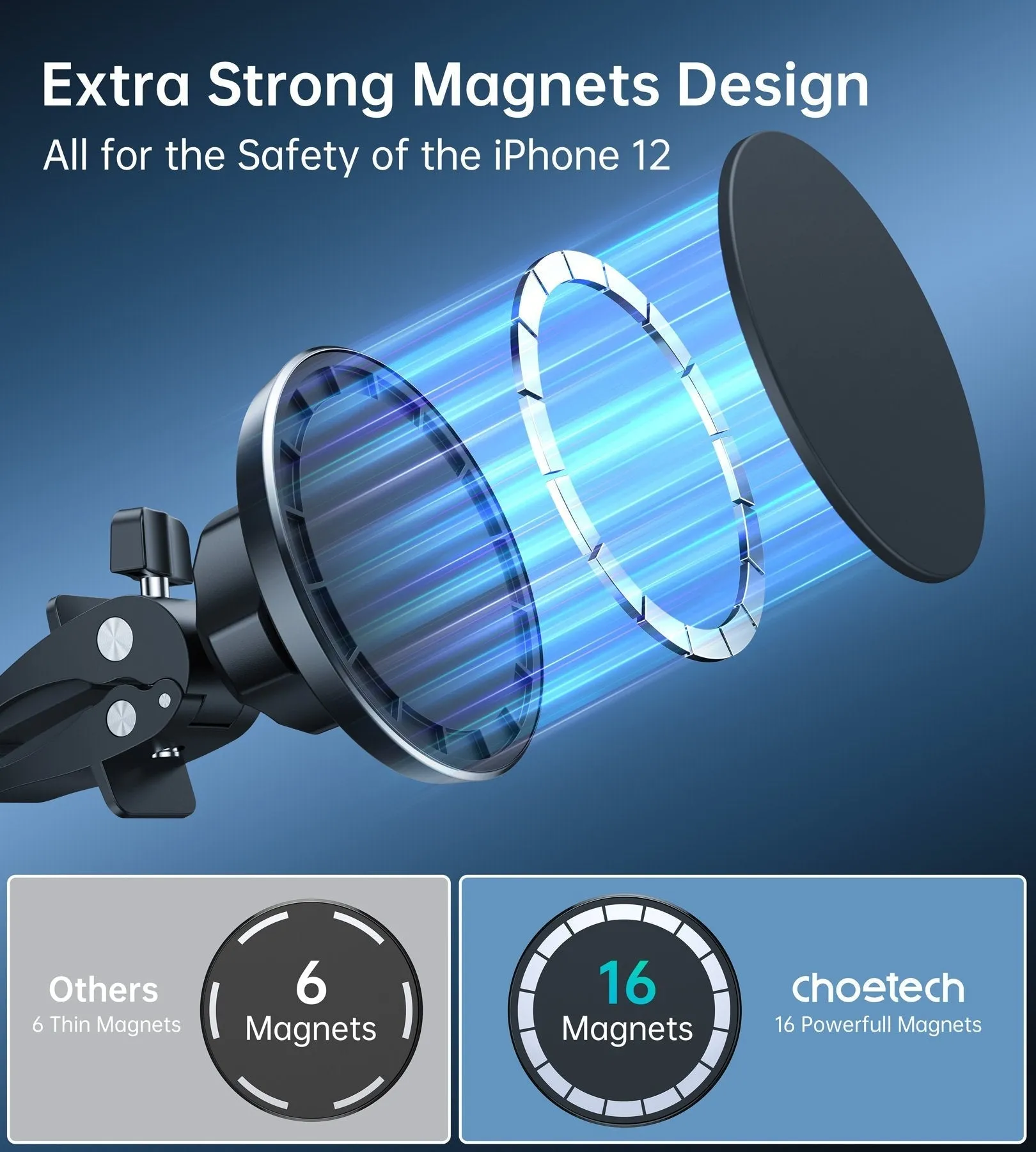 CHOETECH AT0004 Magsafe iPhone 12 Magnetic Car Mount Car Air Vent