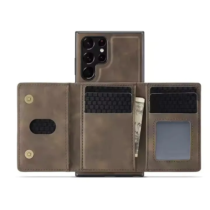 Chokore Classic Flip Wallet Cover (Dark Brown) for iPhone