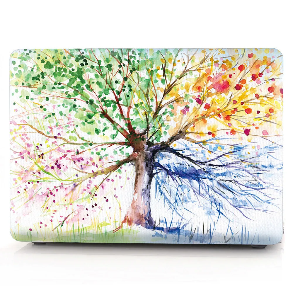 Compatible with Apple, MacBook Transparent Plastic Protective Case Printed with Custom Design