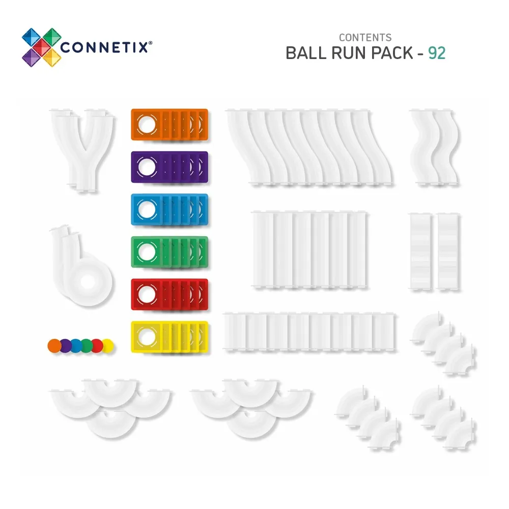 Connetix Rainbow Ball Run: 92pcs