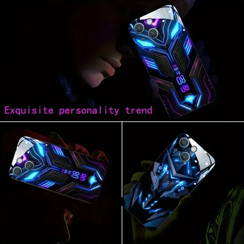 Cool Pattern Induction LED Light up Phone Case Cover For iPhone