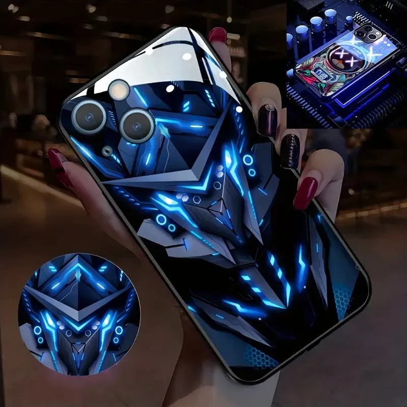 Cool Pattern Induction LED Light up Phone Case Cover For iPhone