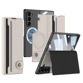 Creative Magnetic Split Flip Leather Phone Case With Film Integrated For Samsung z Fold6