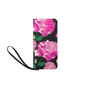 Custom Order - Black Peony Clutch Wallet