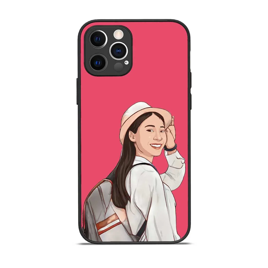 Custom Photo Phone Back Cover Pink iPhone 12 Pro Case With Image - Cartoonize Filter