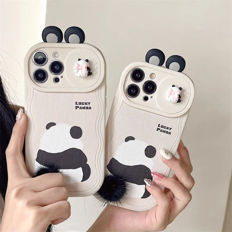 Cute Furry Panda Tail iPhone Series Phone Case