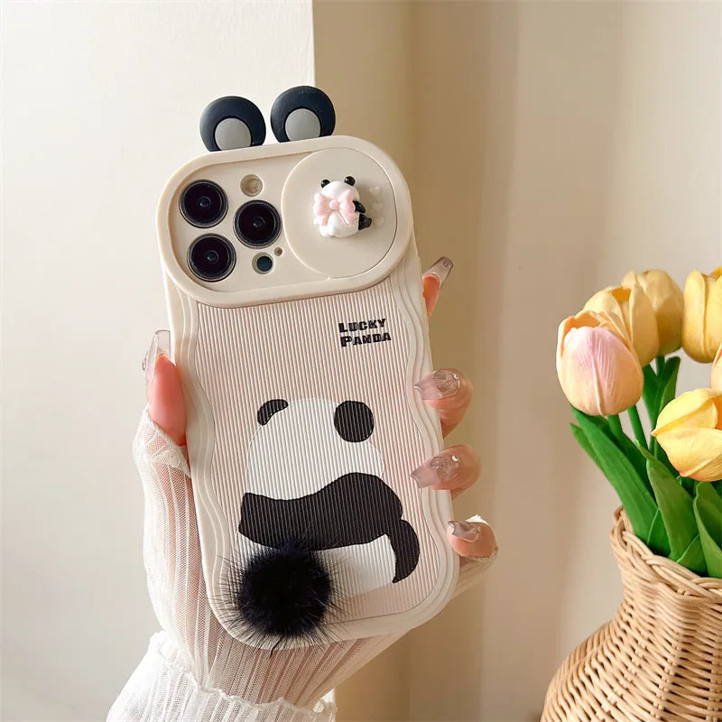 Cute Furry Panda Tail iPhone Series Phone Case