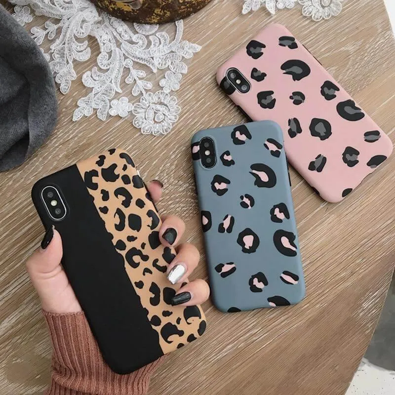 Cute Leopard Design Colorful Soft Iphone Cases