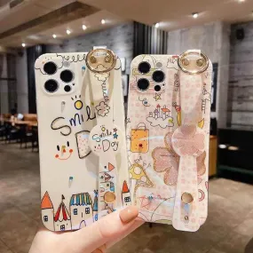 Cute Phone Cases For iPhone 15 14 12 Pro Max 11 13 12 Pro Max Mini 12pro X XS XR Lovely Cartoon Beige Pattern