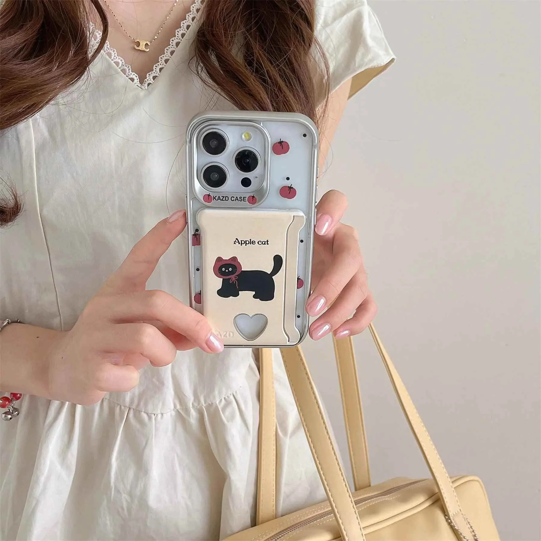 Cute Phone Cases For iPhone 15, 14, 13, 12, and 11 Pro Max - Cat Pattern - Wallet Pocket - TSP279