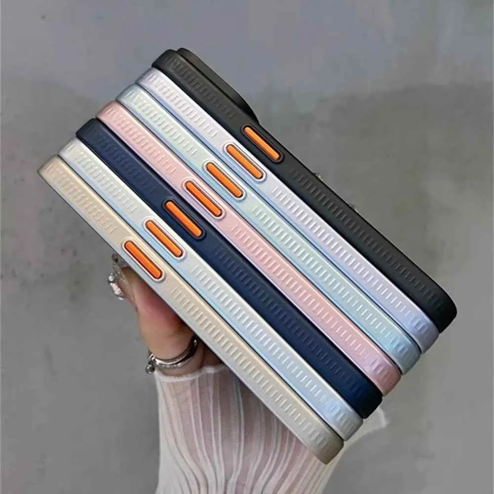 Cute Phone Cases For iPhone 16, 15, 14 Plus, 12, and 13 Pro Max - Striped Matte Magnetic Hard Cover - TSP414