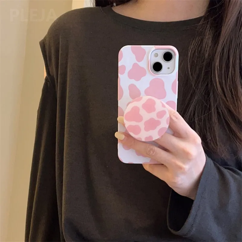 Cute Pink Leopard  Phone Case For iPhone 14