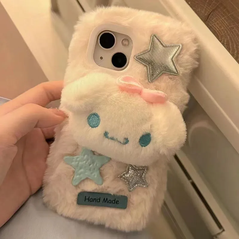 Cute Star Figure Plush Phone Case KI695