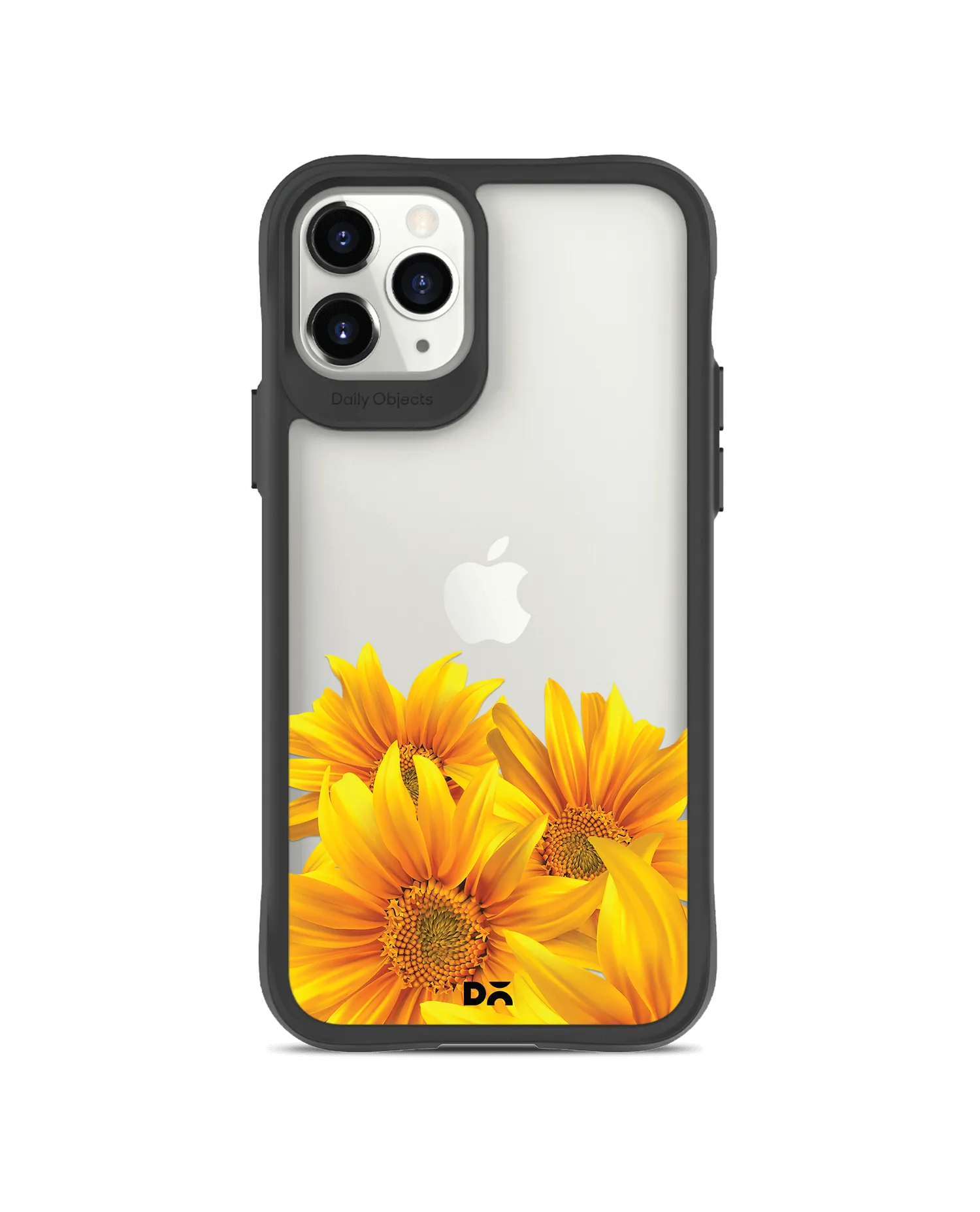 DailyObjects Clear Bright Sunflowers Black Hybrid Clear Case Cover For iPhone 11 Pro Max