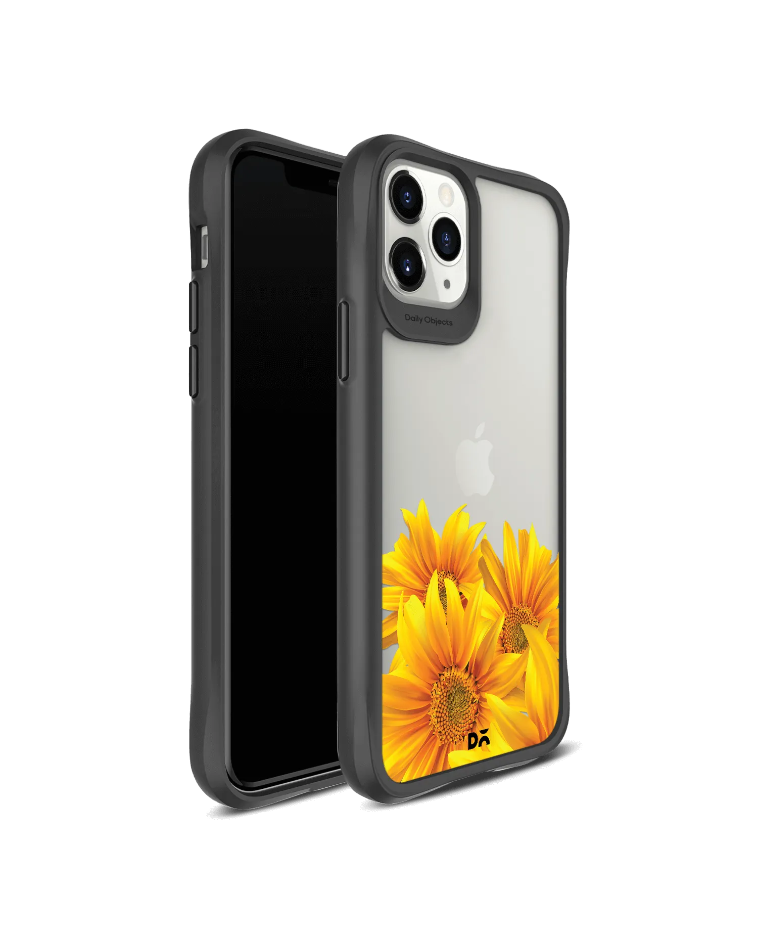 DailyObjects Clear Bright Sunflowers Black Hybrid Clear Case Cover For iPhone 11 Pro Max