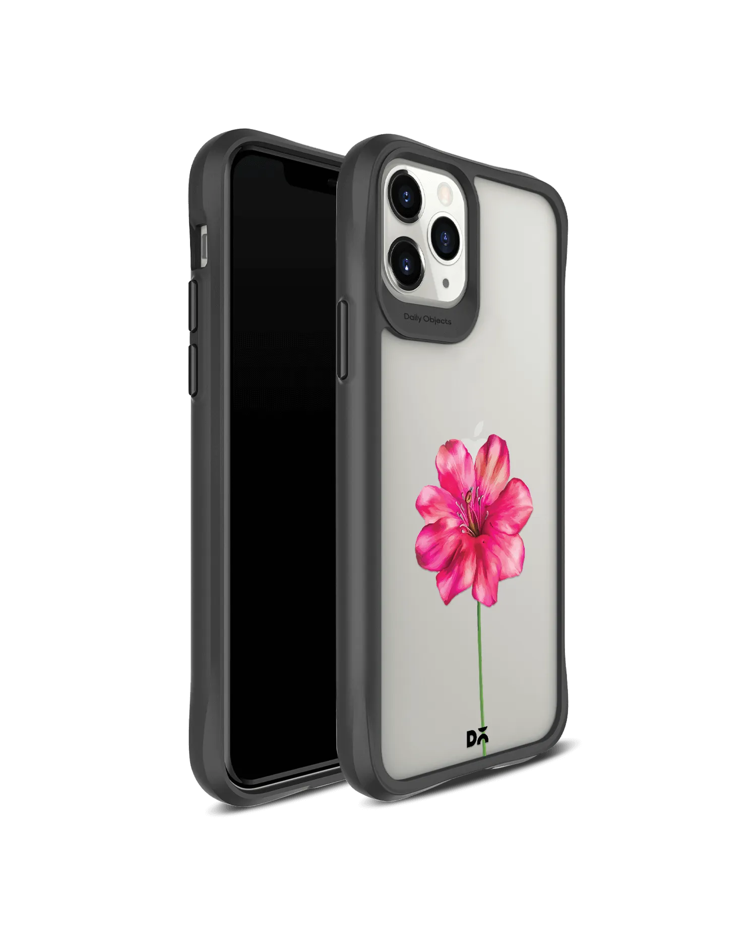 DailyObjects Clear Painted Hibiscus Black Hybrid Clear Case Cover For iPhone 11 Pro