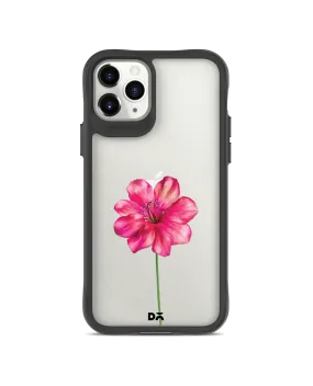 DailyObjects Clear Painted Hibiscus Black Hybrid Clear Case Cover For iPhone 11 Pro