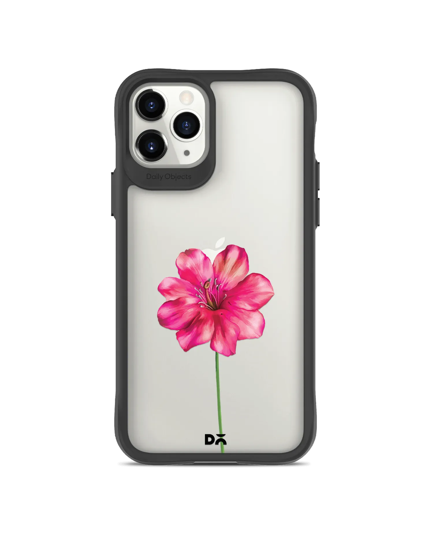 DailyObjects Clear Painted Hibiscus Black Hybrid Clear Case Cover For iPhone 11 Pro