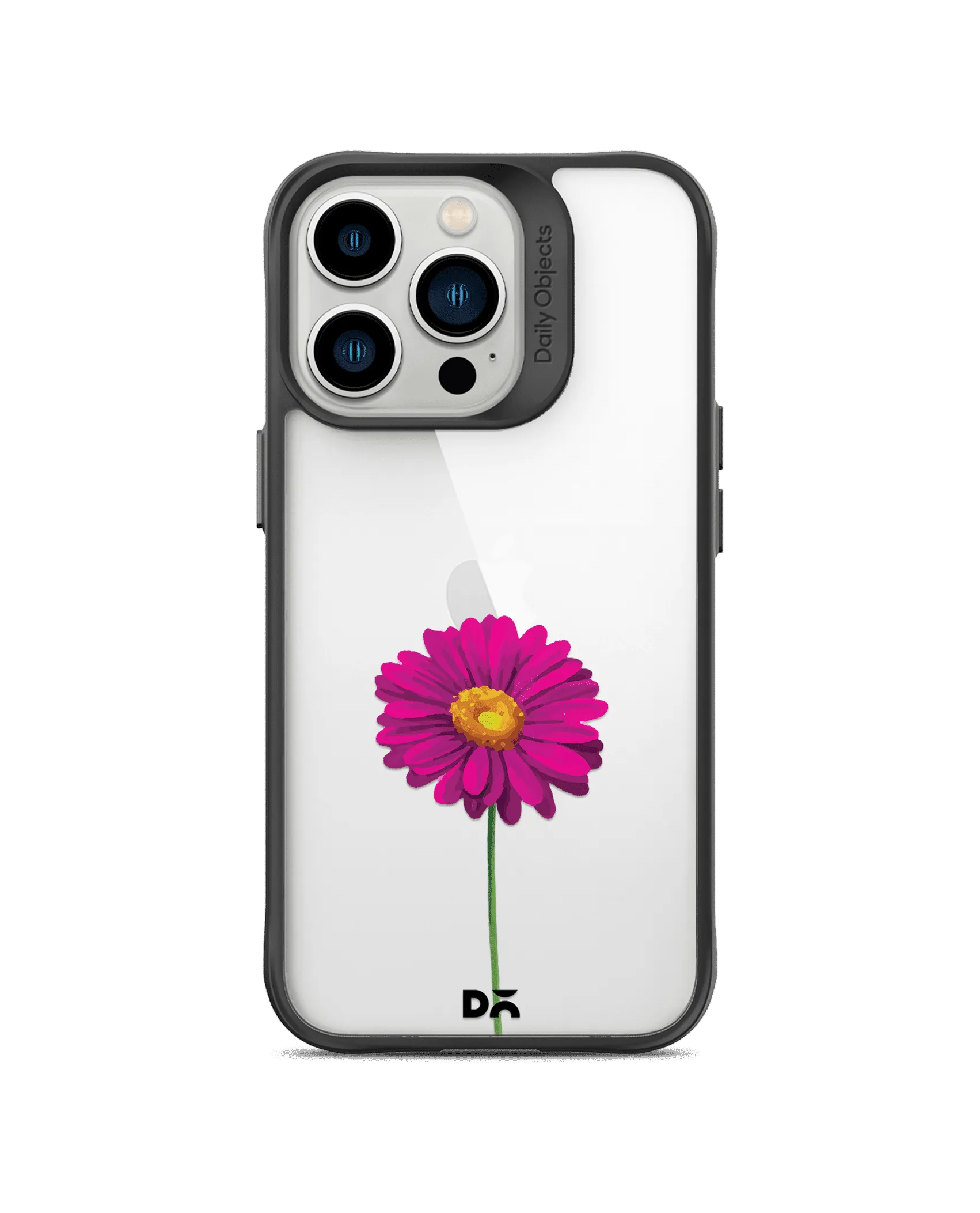 DailyObjects Clear Painted Purple Flower Black Hybrid Clear Phone Case Cover For iPhone 14 Pro