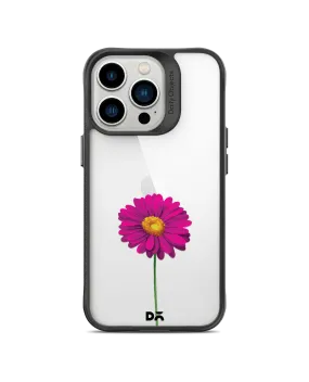 DailyObjects Clear Painted Purple Flower Black Hybrid Clear Phone Case Cover For iPhone 14 Pro