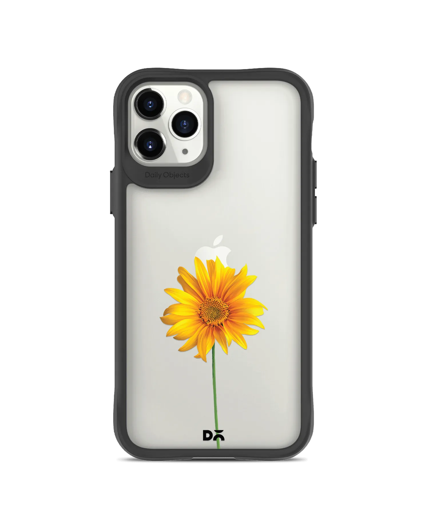 DailyObjects Clear Sunflower Black Hybrid Clear Case Cover For iPhone 11 Pro