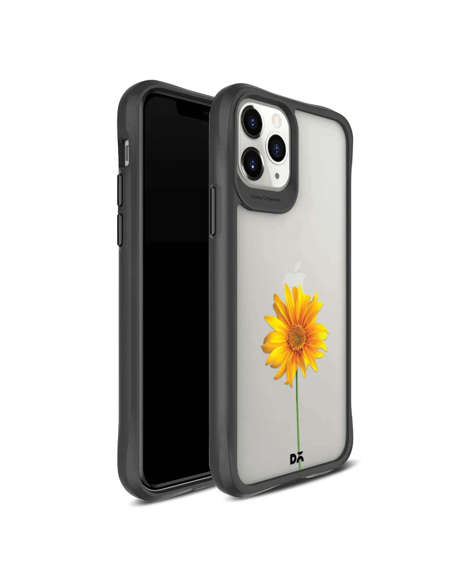 DailyObjects Clear Sunflower Black Hybrid Clear Case Cover For iPhone 11 Pro