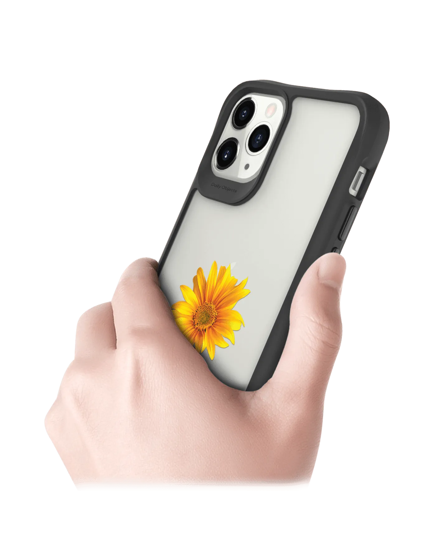 DailyObjects Clear Sunflower Black Hybrid Clear Case Cover For iPhone 11 Pro