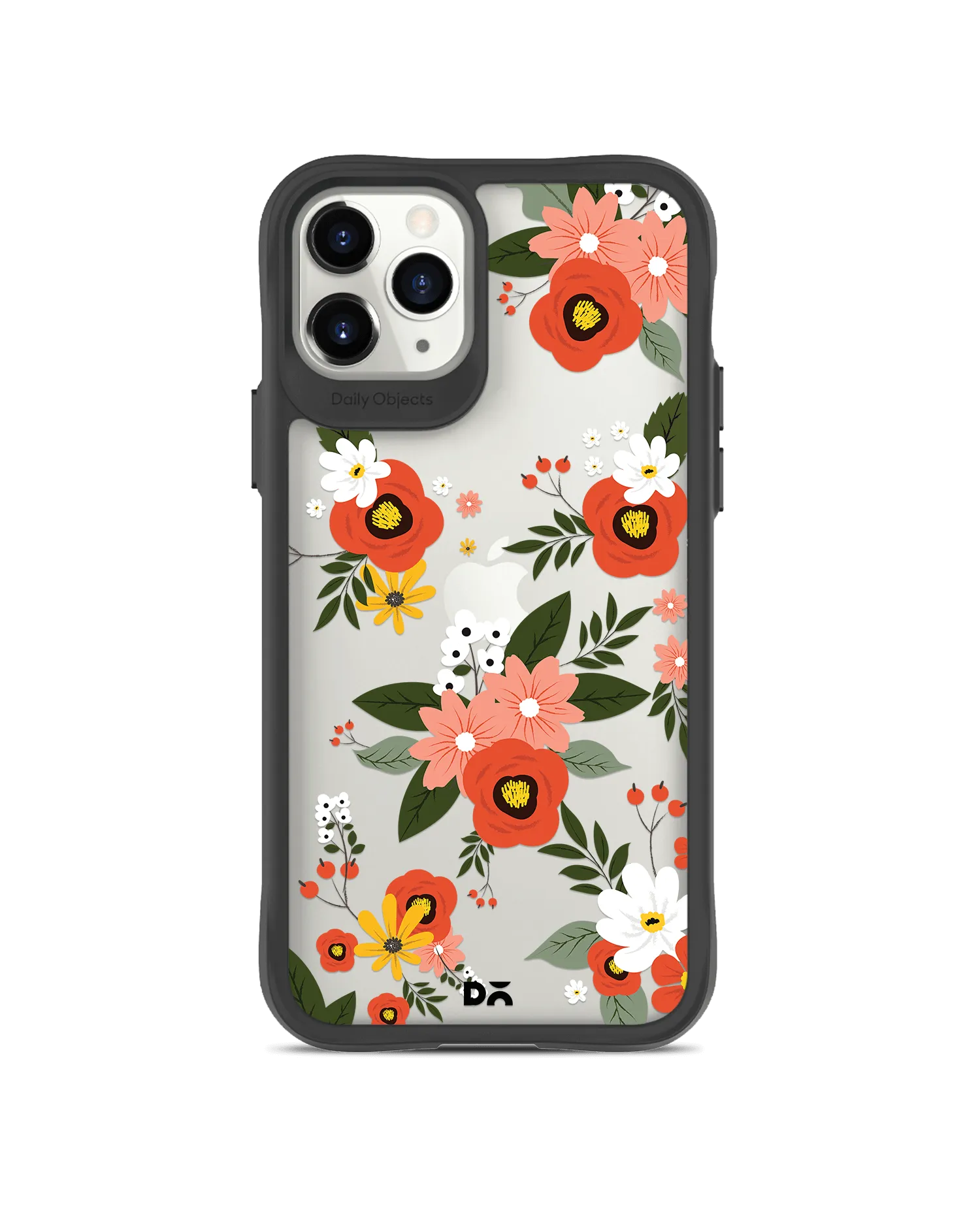 DailyObjects Flower Bunch Black Hybrid Clear Case Cover For iPhone 11 Pro Max