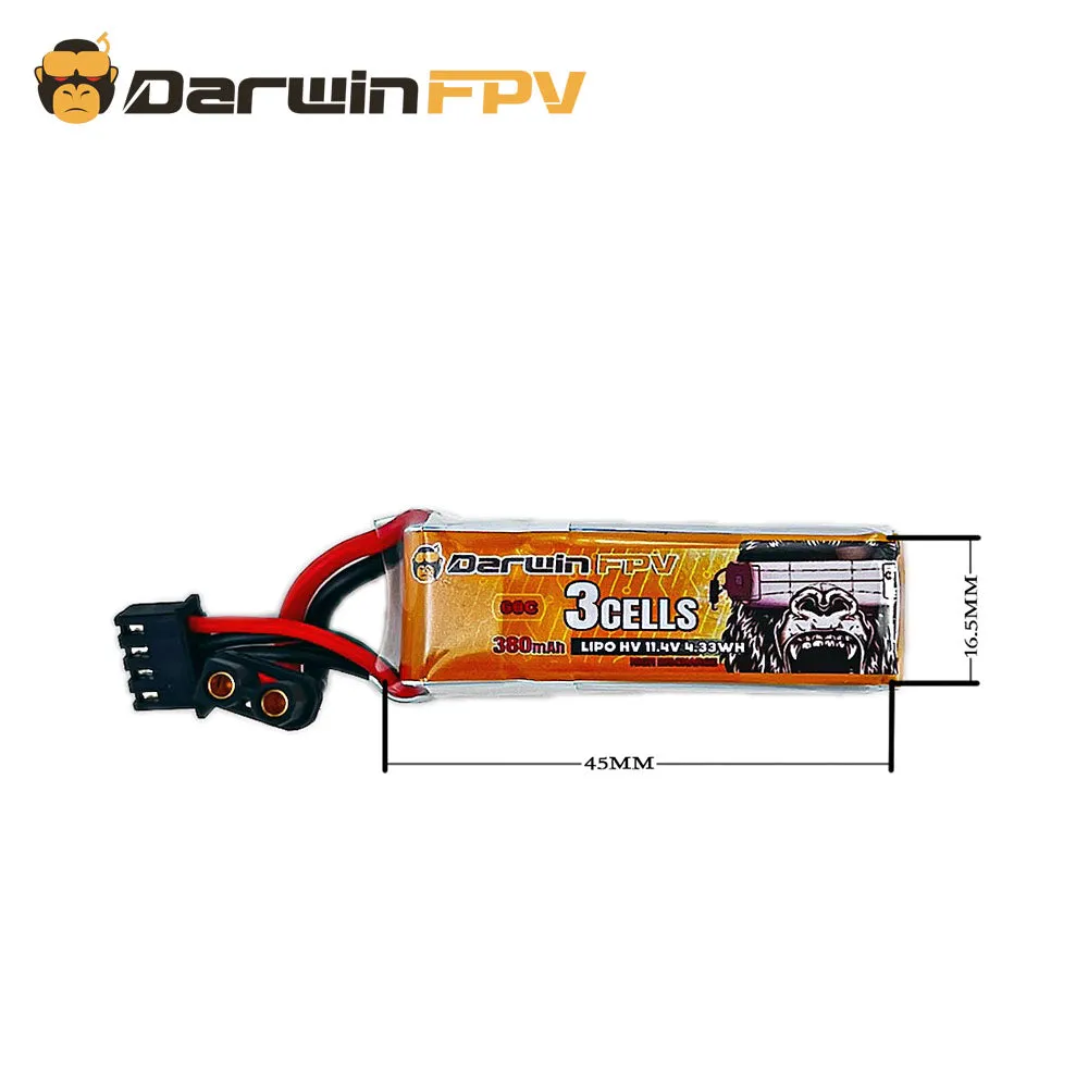 DarwinFPV 380mAh 3S 11.4V 60C fpv drone battery