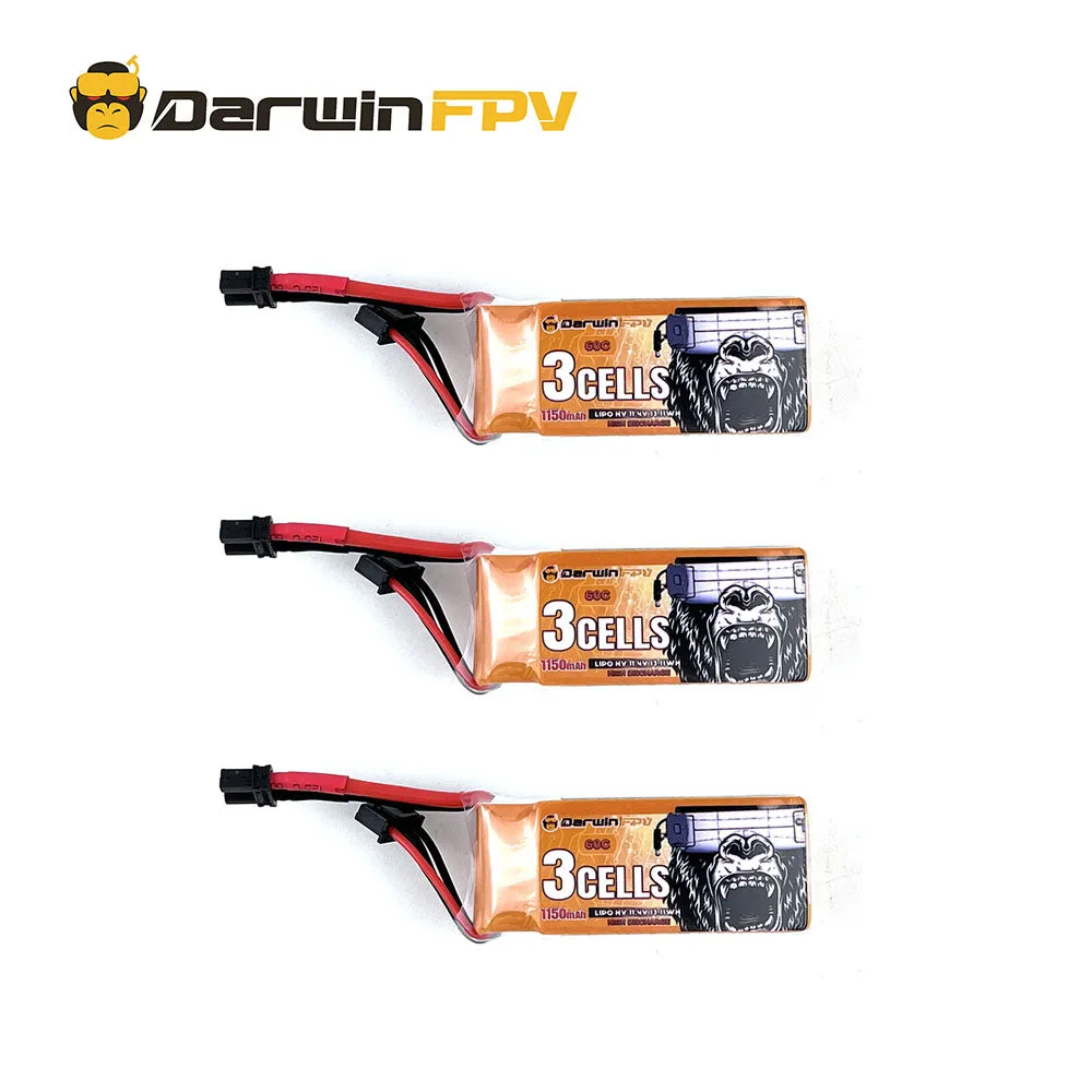 DarwinFPV 3S 1150mAh 60C 11.4V FPV Drone Battery