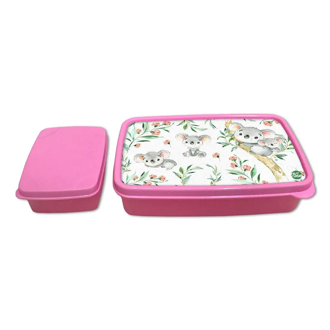 Designer Snack Box for Kids School Plastic Lunch Box for Girls  - Cute Koala