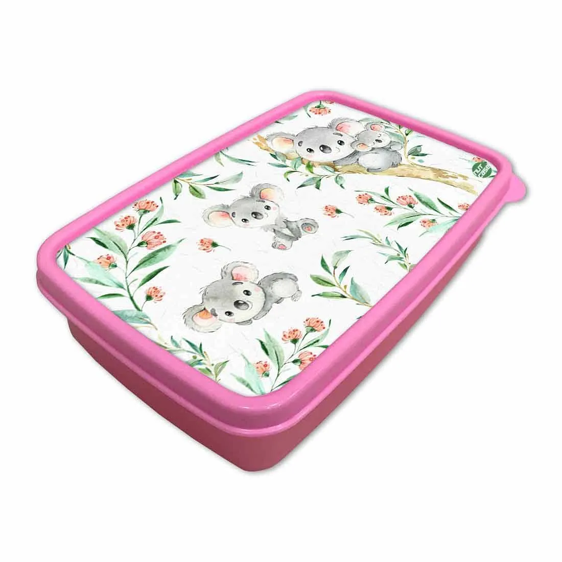 Designer Snack Box for Kids School Plastic Lunch Box for Girls  - Cute Koala