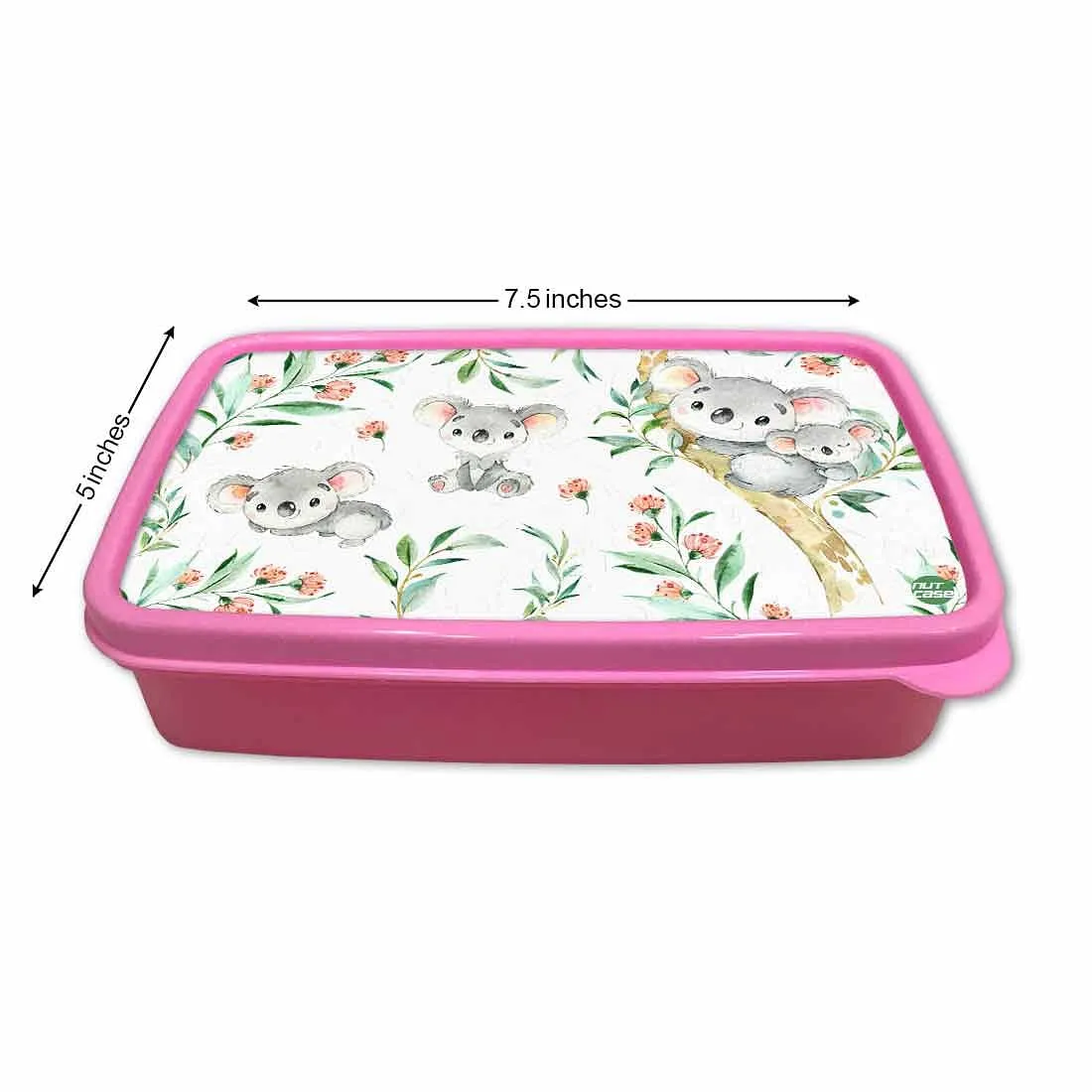 Designer Snack Box for Kids School Plastic Lunch Box for Girls  - Cute Koala