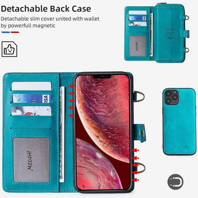 Detachable Wallet with Crossbody Chain IPhone Xs Max Wallet Case