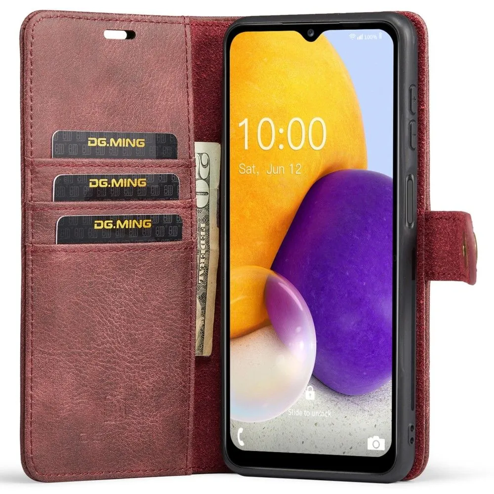 DG.MING Samsung Galaxy A13 4G 2-in-1 Wallet Case - Red