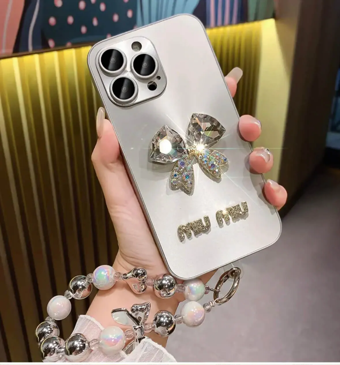 Diamond Bow Bracelet Phone Case